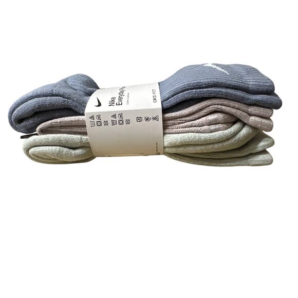 Nike Everyday Plus Crew Socks - Blue/Purple/Green WMN 10-13 MEN 8-12 - 3 Pack - Picture 2 of 5